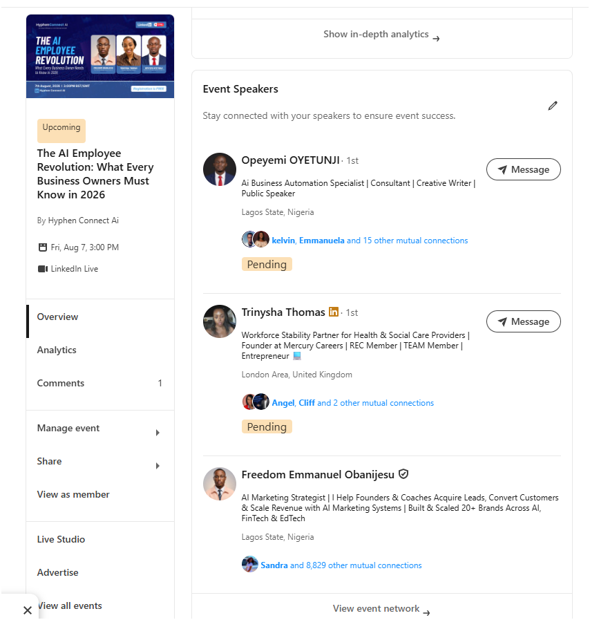 Global LinkedIn Live Webinar Funnel