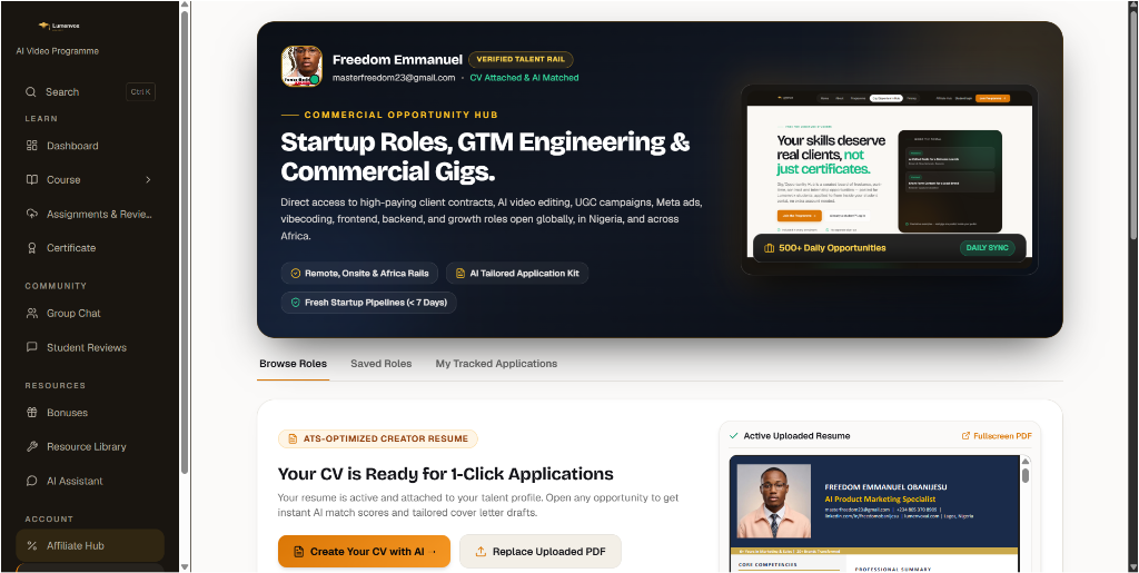 Commercial Opportunity & Gig Hub